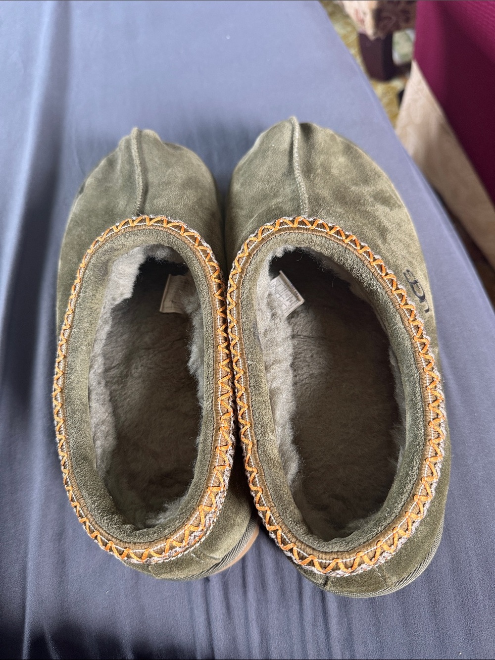 UGG tasman 5955-BTOL olive green womens size wool slipper size 11 women’s - Picture 3 of 8